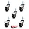 Service Caster 3 Inch Bright Chrome Hooded Neoprene Rubber 3/8 Inch Threaded Stem Casters, 5PK SCC-TS03S310-NPRB-BC-381615-5 - alternate 2